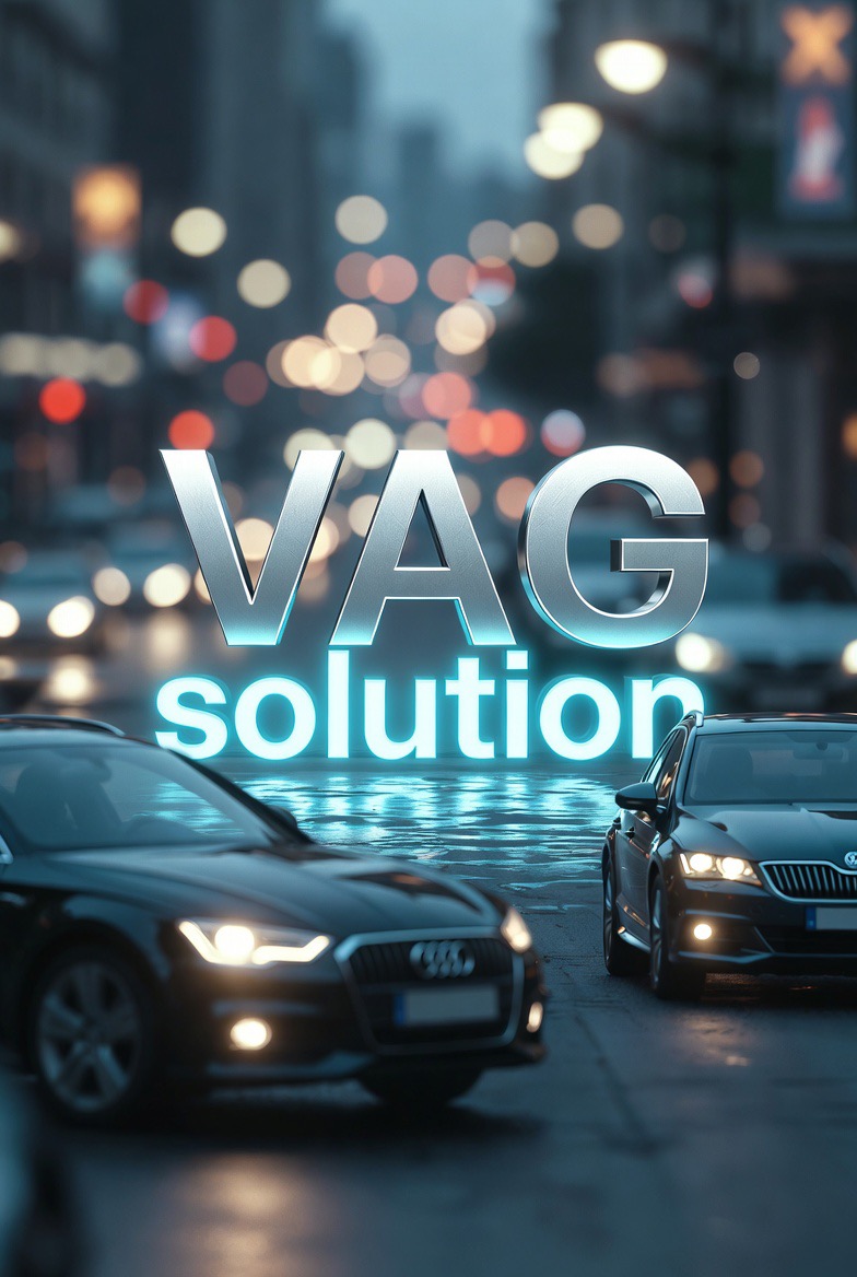 VAG-Solutions на фоне автомобилей